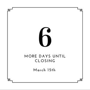 Hey! There are 13 more days until my shop closes!